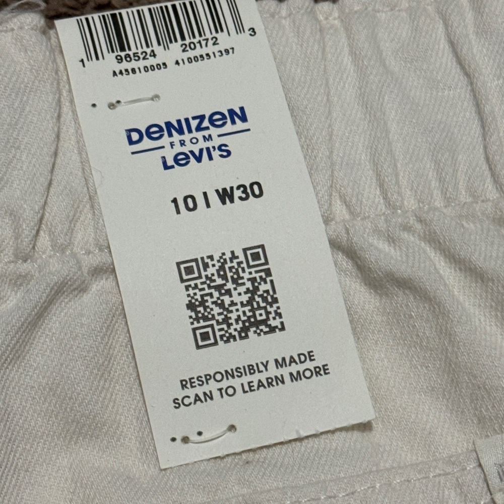 Denizen by Levi’s White Cotton Denim Shorts-Sz 10-Loose A-Line Style-Relaxed Fit - Picture 7 of 10